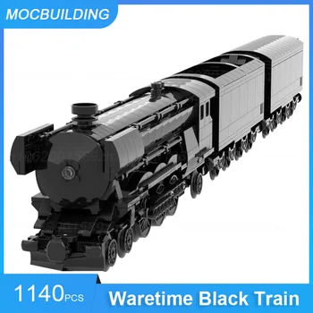 MOC Строительные блоки Waretime Черная модель поезда DIY Сборка кирпичей Транспорт Развивающие творческие детские игрушки Подарки 1140 шт.