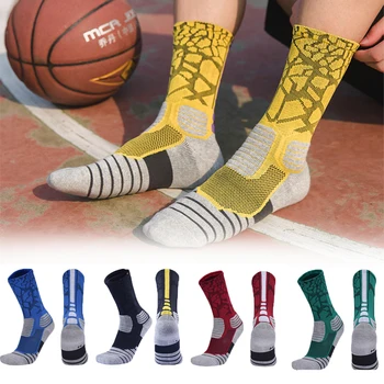 Нескользящие Баскетбольные мужские носки, Дышащие эластичные Велосипедные носки, Мужские Женские Футбольные Компрессионные носки, Скейтборд для бега, Спортивные состязания