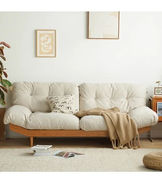 Тканевый диван-облако с технологией Nordic Japanese down из массива дерева для гостиной, тканевый диван для маленькой семьи