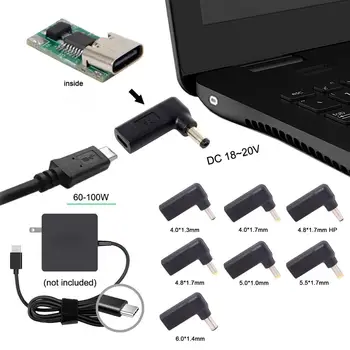 Разъем адаптера питания для ноутбука, штекер постоянного тока, USB Type C, переходник от женского к универсальному мужскому разъему для Lenovo, зарядное устройство для ноутбука Asus