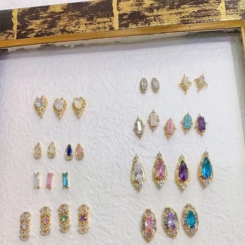 5 шт., 3D Роскошные украшения для ногтей, Подвески из горного хрусталя, Мультидизайнерские Ювелирные изделия с кристаллами и бриллиантами, блестящие драгоценные камни, Аксессуары для поделок