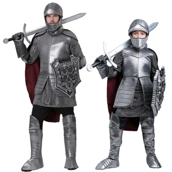 новый Детский костюм Королевского Воина-рыцаря для вечеринки в честь Хэллоуина, костюм Солдата для мальчиков, детский Карнавальный костюм для Косплея в средневековом римском стиле