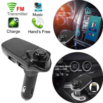 Автомобильный Bluetooth-совместимый FM-передатчик с ЖК-экраном 1,44 дюйма, Автомобильные комплекты громкой связи, Автомобильное зарядное устройство с 2 USB, MP3-плеер с Микрофоном, Автомобильные Аксессуары