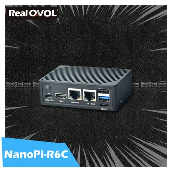 RealQvol NanoPi R6C 1 ГБ/8 ГБ оперативной памяти 32 ГБ eMMC Rockchip RK3588S A76 A55 Двойной 2,5 G Ethernet Поддержка HDMI2 Linux/Openwrt/Debian/Ubuntu