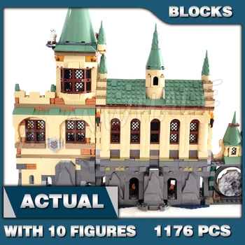 1176 шт. Волшебный мир волшебников Тайная комната Школьный замок Большого Зала 19071 Строительные блоки игрушки, совместимые с моделью