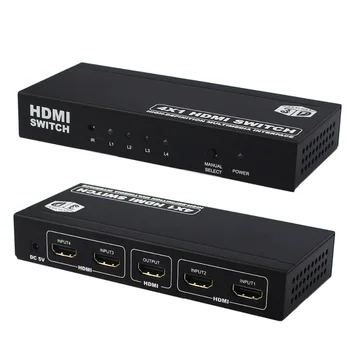3D 1080P HDMI Переключатель 4x1 Адаптер Видео Переключатель Селектор 4 В 1 Выходе для PS3 PS4 XBOX TV BOX DVD ПК Ноутбук К телевизору Дисплей Монитор