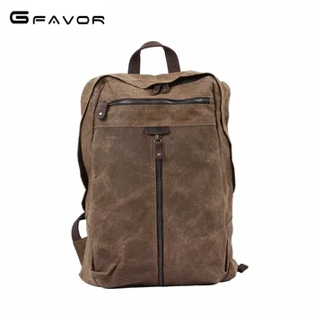 Рюкзак из вощеного холста, ретро сумки для ноутбуков, мужской походный рюкзак, водонепроницаемый дорожный