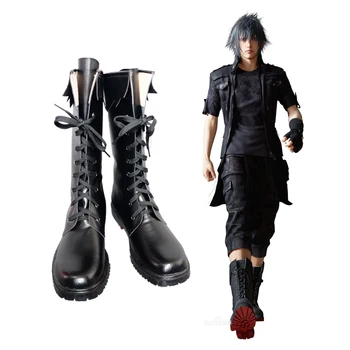 Новая обувь для косплея Final Fantasy 15 The King Noctis, ботинки для косплея из искусственной кожи, черные ботинки на шнуровке, Размер 35-44, высокое качество