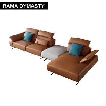 Современная минималистская гостиная кожаный диван комбинация диванов для небольшой квартиры