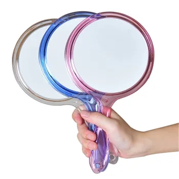 Ручное зеркало DSHOU108 Двустороннее Ручное Зеркало 1x /3x Увеличительное Зеркало С Ручкой Прозрачное Ручное Зеркало Округлой Формы