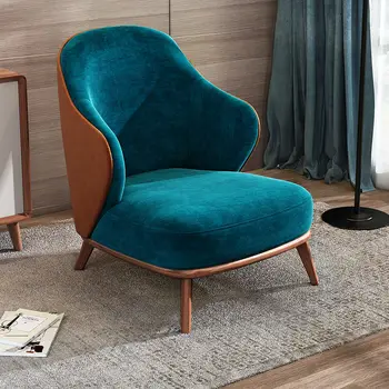 Одноместный диван из скандинавской ткани, стул Tiger из массива дерева, современный минималистичный легкий роскошный креативный минималистичный дизайнерский шезлонг