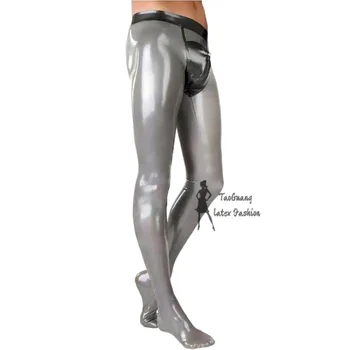 Латексные брюки Мужские леггинсы с застежкой-молнией спереди Крутая сексуальная клубная одежда на заказ 0,4 мм