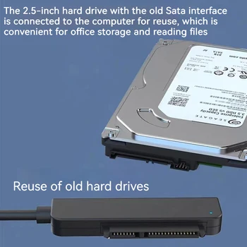 Кабель-конвертер жесткого диска USB3.0 22Pin HDD SSD Splitter Adapter Подключи и играй Кабель-адаптер жесткого диска для 2,5-дюймового жесткого диска