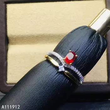 KJJEAXCMY изысканные ювелирные изделия из натурального рубина стерлингового серебра 925 пробы, новый драгоценный камень, женское кольцо, поддержка, тест, прекрасный