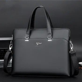 Деловой Мужской портфель из Искусственной кожи, Вместительная ручная сумка, Офисная Мужская сумка-мессенджер, деловая сумка для ноутбука