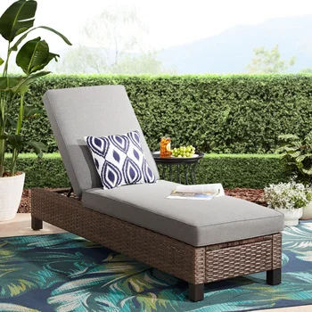 Better Homes & Gardens Brookbury Single Outdoor Chaise Lounge Chair- серый